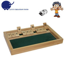 Tradicional retro clásico juego de mesa 12 números de cerrar el juego de caja con dados